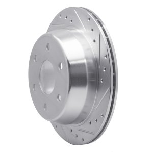 Chevrolet ASTRO Brake Rotor (1) - Rear Right - R1 Concepts - Drilled & Slotted - Silver - `99-`07